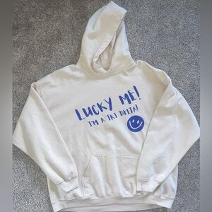 Gildan - Size XL - Tan and Royal Blue Sweatshirt